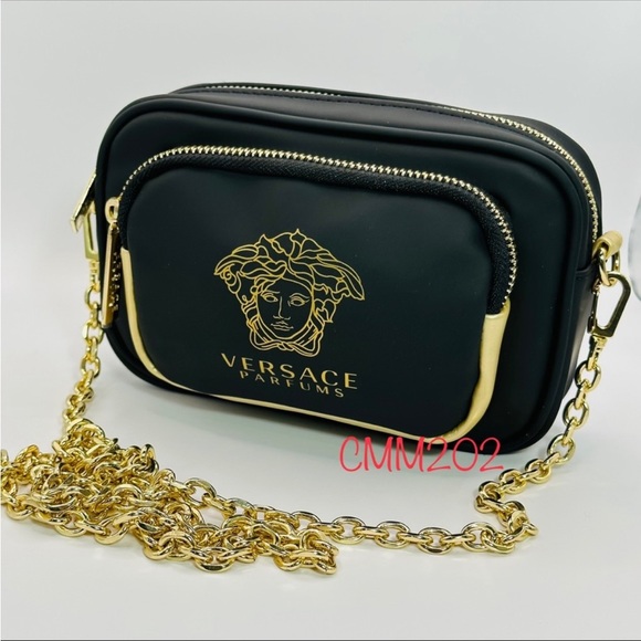 Versace Bags Versace Parfums Medusa Black Gold Crossbody Poshmark